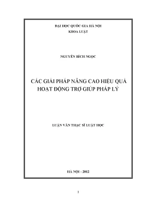 Luận văn thạc sĩ vnu ls các giải pháp nâng cao hiệu quả trợ giúp pháp lý