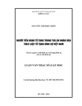 Luận văn thạc sĩ vnu ls người tiến hành tố tụng trong tòa án nhân dân theo luật tố tụng hình sự việt nam