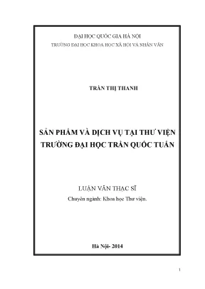 Luận văn thạc sĩ ussh sản phẩm và dịch vụ tại thư viện trường đại học trần quốc tuấn