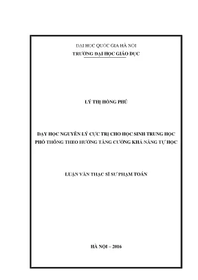 Luận văn thạc sĩ vnu ued dạy học nguyên lý cực trị cho học sinh trung học phổ thông theo hướng tăng cường khả năng tự học