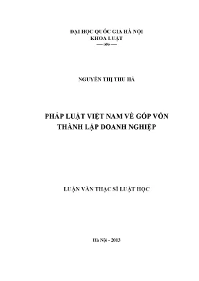 Luận văn thạc sĩ vnu ls pháp luật việt nam về góp vốn thành lập doanh nghiệp