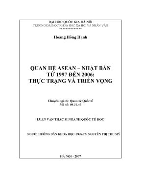 Luận văn thạc sĩ ussh quan hệ asean nhật bản từ 1997 đến 2006 thực trạng và triển vọng luận văn ths quốc tế học 60 31 40