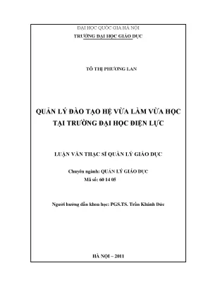 Luận văn thạc sĩ vnu ued quản lý đào tạo hệ vừa làm vừa học tại trường đại học điện lực