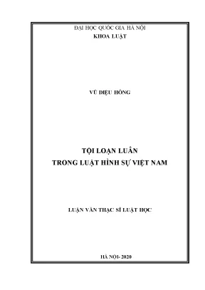 Luận văn thạc sĩ vnu ls tội loạn luân trong luật hình sự việt nam