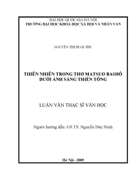 Luận văn thạc sĩ ussh thiên nhiên trong thơ matsuo bashô dưới ánh sáng thiền tông