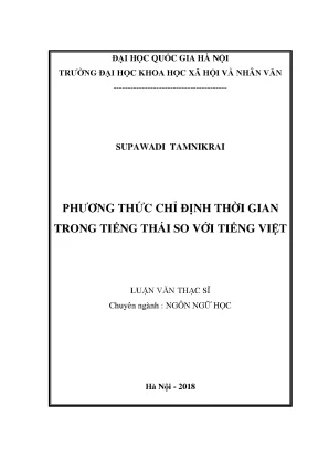 Luận văn thạc sĩ ussh phương thức chỉ định thời gian trong tiếng thái so với tiếng việt