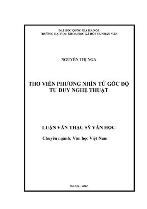 Luận văn thạc sĩ ussh thơ viễn phương nhìn từ góc độ tư duy nghệ thuật