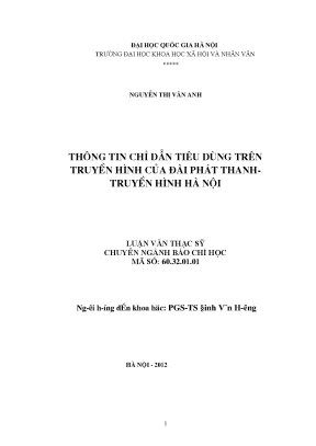 Luận văn thạc sĩ ussh thông tin chỉ dẫn tiêu dùng trên truyền hình của đài phát thanh truyền hình hà nội