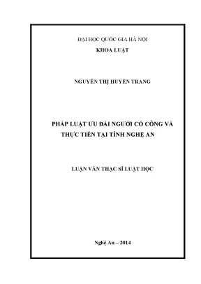 Luận văn thạc sĩ vnu ls pháp luật ưu đãi người có công và thực tiễn tại tỉnh nghệ an 07
