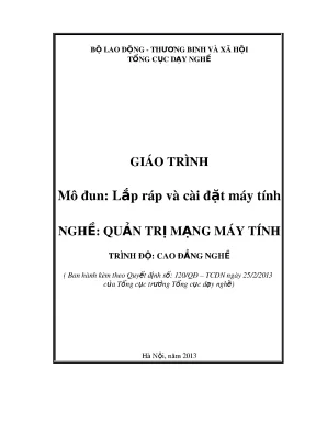 Giáo trình mô đun lắp ráp và cài đặt máy tính quản trị mạng máy tính trình độ cao đẳng nghề