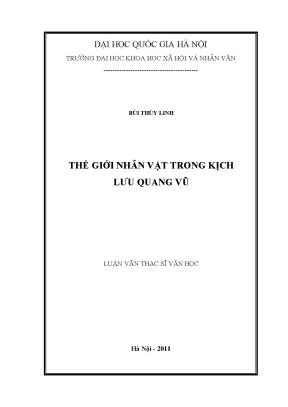 Luận văn thạc sĩ ussh thế giới nhân vật trong kịch lưu quang vũ