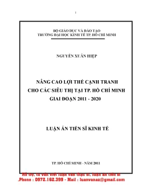Nâng cao lợi thế cạnh tranh cho các siêu thị tại tp hồ chí minh luận án tiến sĩ kinh tế