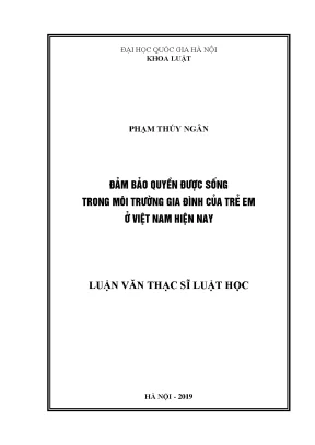 Luận văn thạc sĩ vnu ls bảo đảm quyền được sống trong môi trường gia đình của trẻ em ở việt nam hiện nay