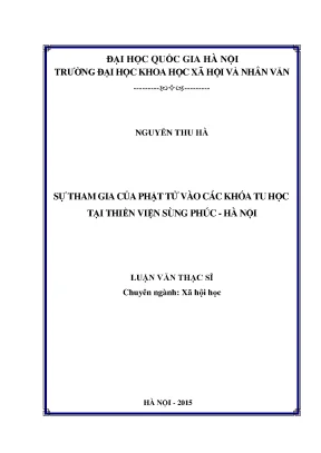 Luận văn thạc sĩ ussh sự tham gia của phật tử vào các khóa tu học tại thiền viện sùng phúc hà nội
