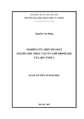 Luận án tiến sĩ hus nghiên cứu một số chất nguồn gốc thực vật ức chế protease của hiv type 1