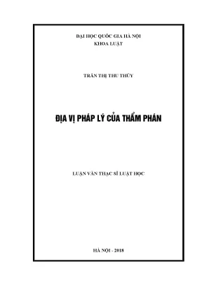 Luận văn thạc sĩ vnu ls địa vị pháp lý của thẩm phán