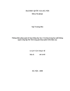 Luận văn thạc sĩ vnu ued những biện pháp quản lý hoạt động dạy học ở trường trung học phổ thông ngoài công lập hà nội trong giai đoạn phát triển hiện nay