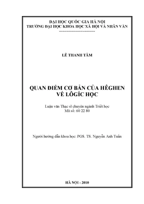 Luận văn thạc sĩ ussh quan điểm cơ bản của hêghen về lôgíc học