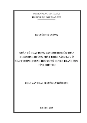 Luận văn thạc sĩ vnu ued quản lý hoạt động dạy học bộ môn toán theo định hướng phát triển năng lực ở các trường trung học cơ sở huyện thanh sơn tỉnh phú thọ