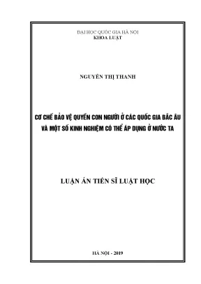 Luận văn thạc sĩ vnu ls cơ chế bảo vệ quyền con người ở các quốc gia bắc âu và một số kinh nghiệm có thể áp dụng ở nước ta
