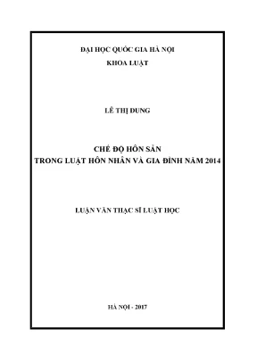Luận văn thạc sĩ vnu ls chế độ hôn sản trong luật hôn nhân và gia đình năm 2014 chuyên ngành luật ds và ttds 60 38 01 03