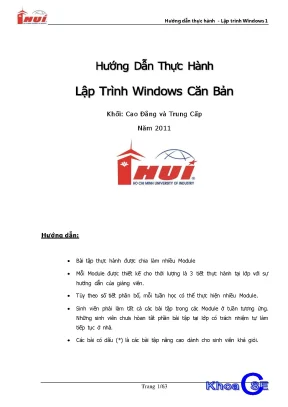 Hướng dẫn thực hành lập trình windows cơ bản