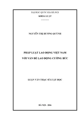 Luận văn thạc sĩ vnu ls pháp luật lao động việt nam với vấn đề lao động cưỡng bức