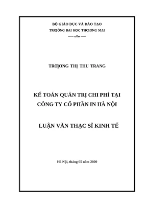 Luận văn kế toán quản trị chi phí tại công ty cổ phần in hà nội