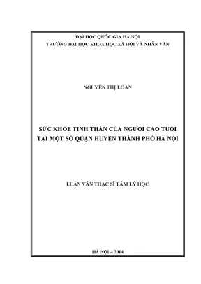 Luận văn thạc sĩ ussh sức khỏe tinh thần của người cao tuổi tại một số quận huyện thành phố hà nội