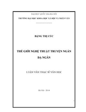 Luận văn thạc sĩ ussh thế giới nghệ thuật truyện ngắn dạ ngân