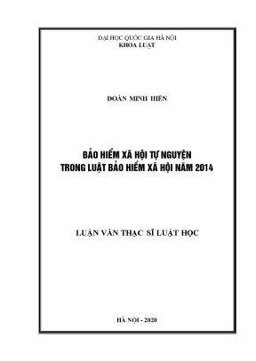 Luận văn thạc sĩ vnu ls bảo hiểm xã hội tự nguyện trong luật bảo hiểm xã hội năm 2014