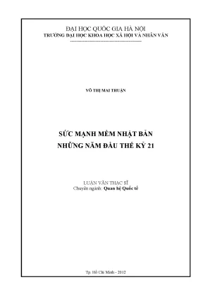 Luận văn thạc sĩ ussh sức mạnh mềm nhật bản những năm đầu thế kỷ 21