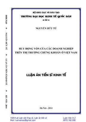 Huy động vốn của các doanh nghiệp trên thị trường chứng khoán ở việt nam luận án tiến sĩ kinh tế