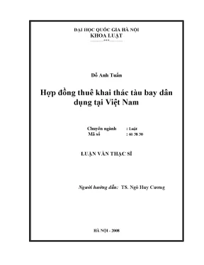 Luận văn thạc sĩ vnu ls hợp đồng thuê khai thác tàu bay dân dụng tại việt nam