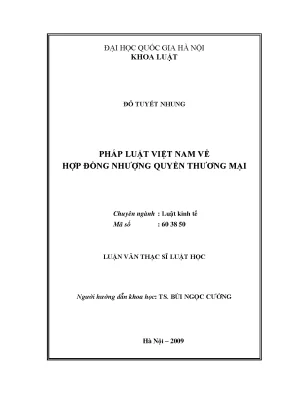 Luận văn thạc sĩ vnu ls pháp luật việt nam về hợp đồng nhượng quyền thương mại