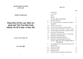 Luận văn thạc sĩ vnu ls hàng thừa kế theo quy định của pháp luật việt nam hiện hành những vấn đề lý luận và thực tiễn