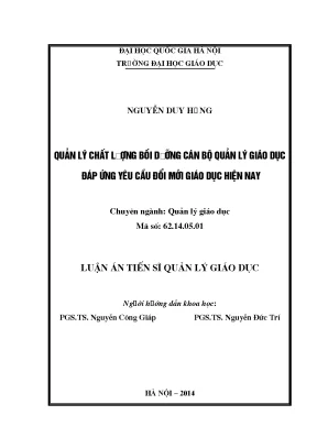 Luận văn thạc sĩ vnu ued quản lý chất lượng bồi dưỡng cán bộ quản lý giáo dục đáp ứng yêu cầu đổi mới giáo dục hiện nay luận án ts quản lý giáo dục 62 14 05 01