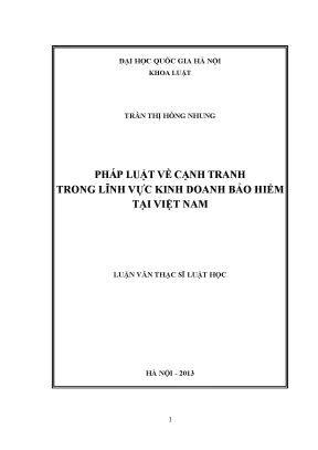 Luận văn thạc sĩ vnu ls pháp luật về cạnh tranh trong lĩnh vực kinh doanh bảo hiểm tại việt nam