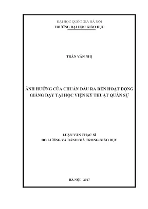 Luận văn thạc sĩ vnu ued ảnh hưởng của chuẩn đầu ra đến hoạt động giảng dạy tại học viện kỹ thuật quân sự 20