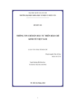 Luận văn thạc sĩ ussh thông tin chỉ dẫn đầu tư trên báo chí kinh tế việt nam