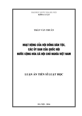 Luận văn thạc sĩ vnu ls hoạt động của hội đồng dân tộc các ủy ban của quốc hội nước cộng hòa xã hội chủ nghĩa việt nam