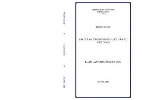 Luận văn thạc sĩ vnu ls bảo lãnh trong pháp luật dân sự việt nam