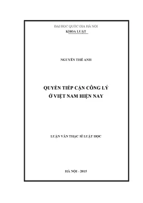 Luận văn thạc sĩ vnu ls quyền tiếp cận công lý ở việt nam hiện nay
