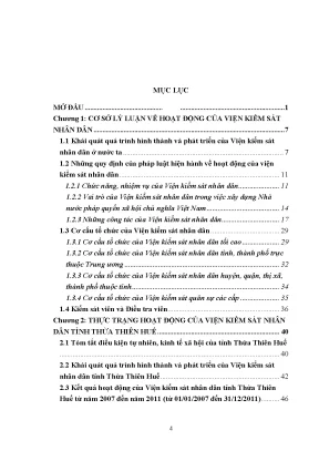 Luận văn thạc sĩ vnu ls hoạt động của viện kiểm sát nhân dân qua thực tiễn tỉnh thừa thiên huế