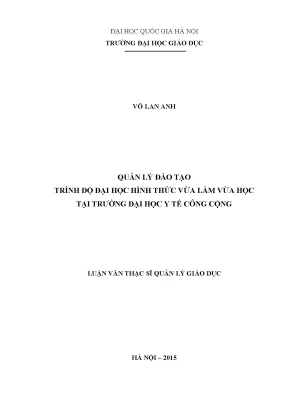 Luận văn thạc sĩ vnu ued quản lý đào tạo trình độ đại học hình thức vừa làm vừa học trị trường đại học y tế công cộng