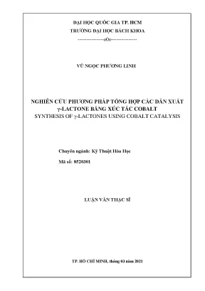 Nghiên cứu phương pháp tổng hợp các dẫn xuất γ lactone bằng xúc tác cobalt