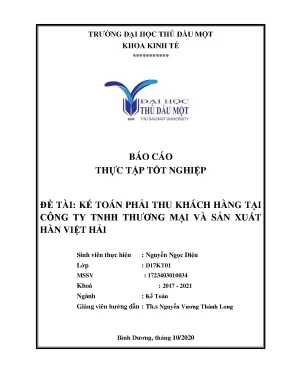 Khóa luận tốt nghiệp kế toán phải thu khách hàng tại công ty tnhh thương mại và sản xuất hàn việt hải