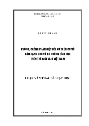 Luận văn thạc sĩ vnu ls phòng chống phân biệt đối xử trên cơ sở bản dạng giới và xu hướng tính dục trên thế giới và ở việt nam