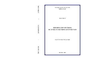 Luận văn thạc sĩ vnu ls hợp đồng góp vốn trong dự án đầu tư bất động sản ở việt nam