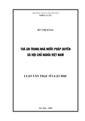 Luận văn thạc sĩ vnu ls tòa án trong nhà nước pháp quyền xã hội chủ nghĩa việt nam